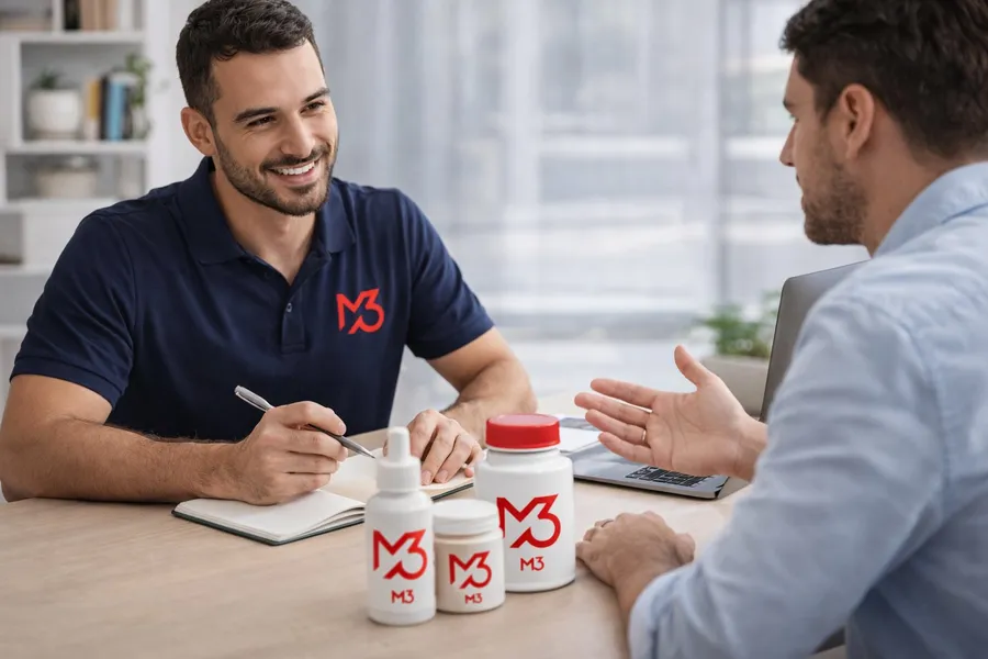 Consultor M3 em atendimento